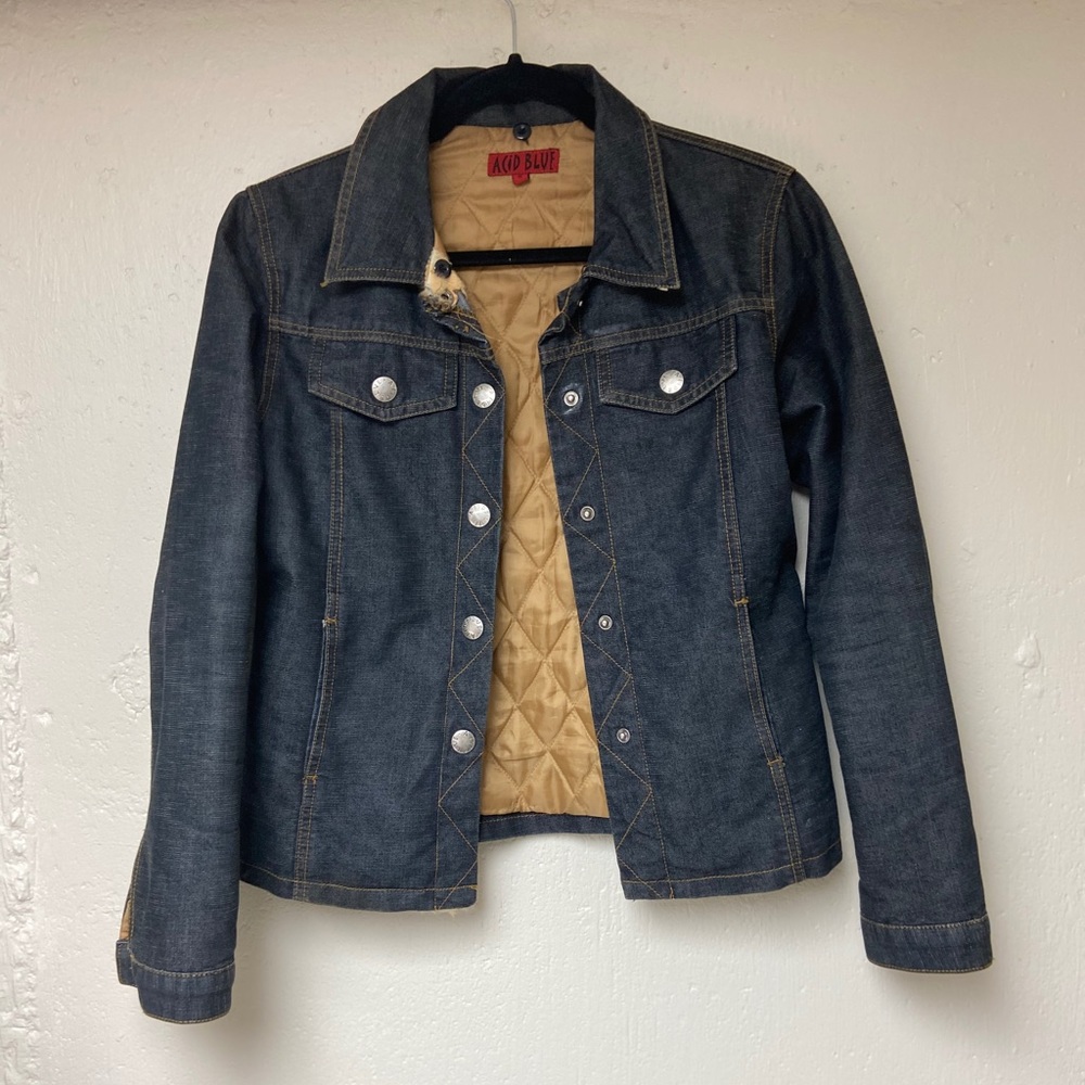Acid Blue Jean/Denim Jacket w/ Tufted Lining